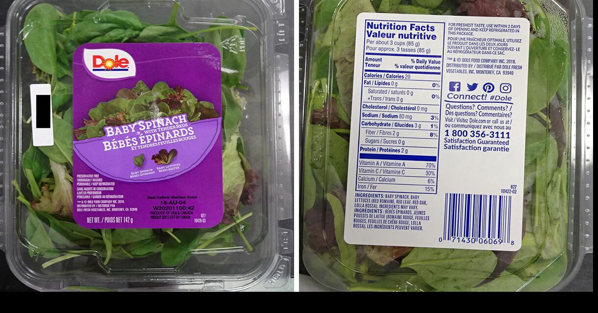 RECALLS Update — Dole spinach recalled due to Lysteria concerns