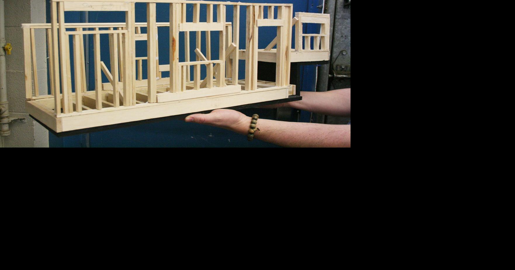 Framing model complete for Huntsville High School’s tiny home