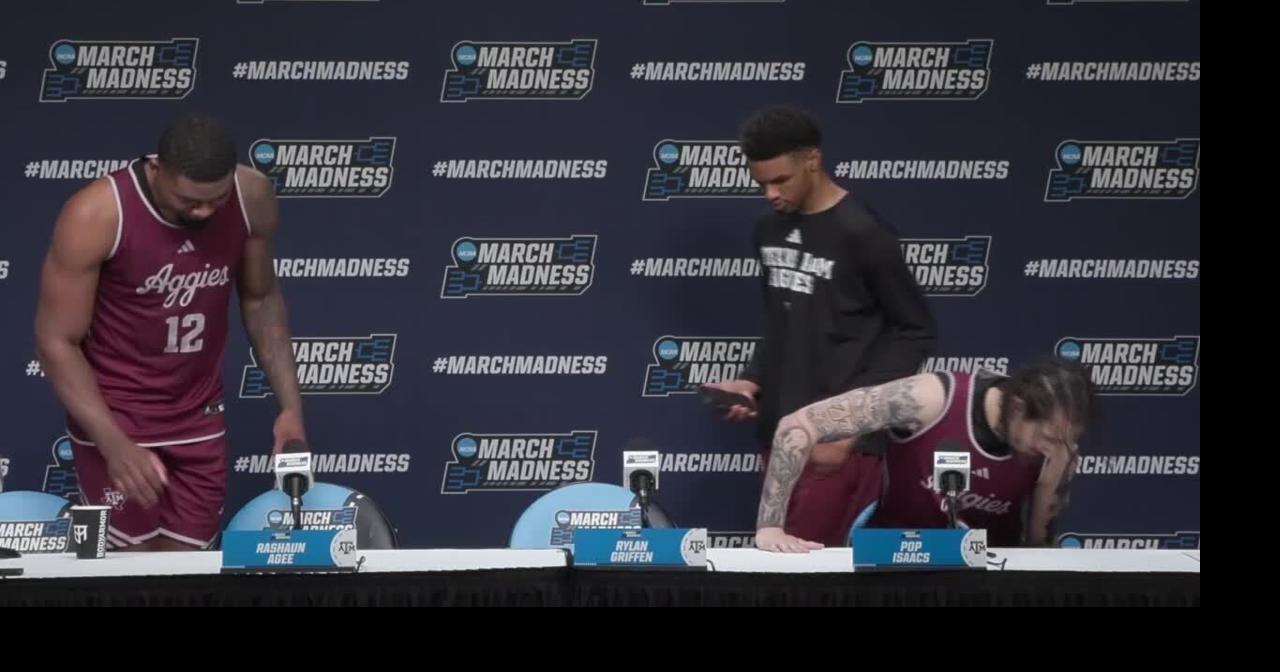 Watch: Texas A&M men's basketball team previews NCAA tournament game vs. Houston