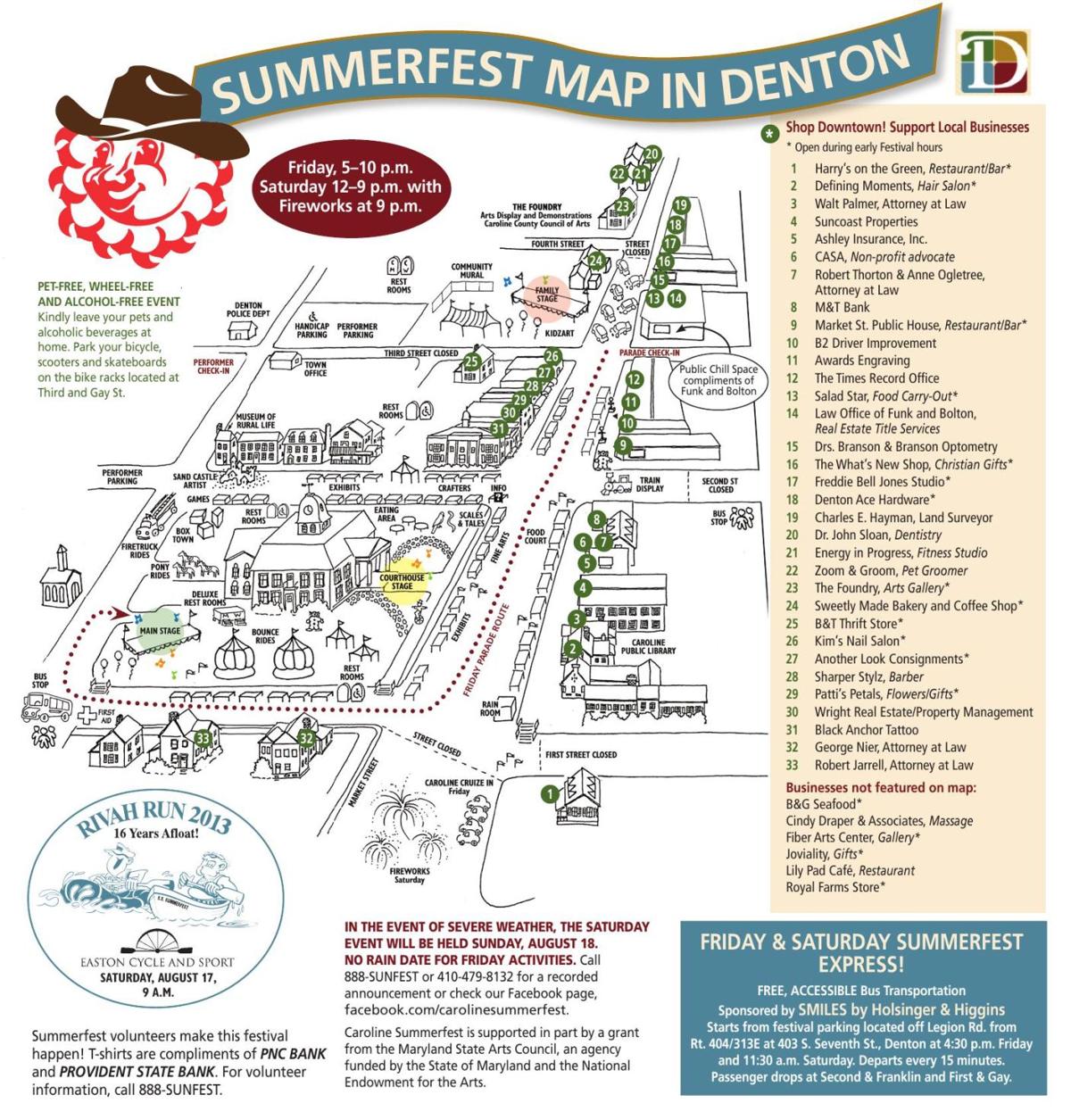Caroline Summerfest map Summerfest