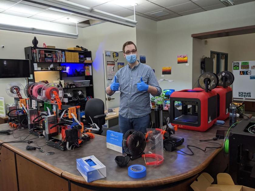 Carolineproud Library Staff Craft Masks Via 3 D Printers Emergency Notice Myeasternshoremd Com
