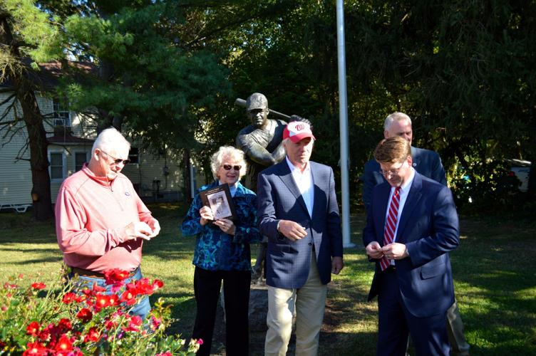 Photo Gallery: Peter Franchot visits Jimmie Foxx statue