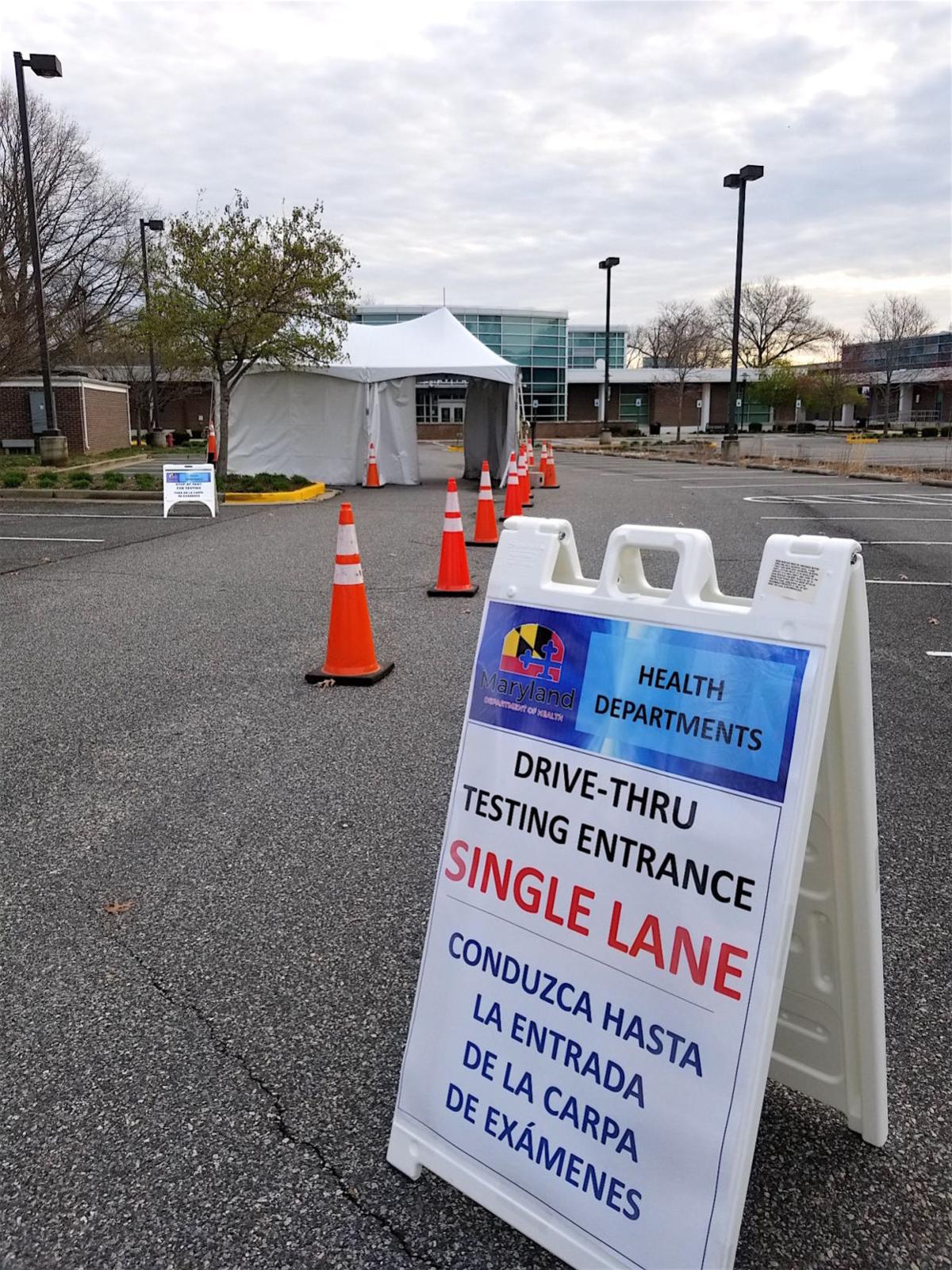 Drive Thru Virus Testing Site Set Up At Chesapeake College