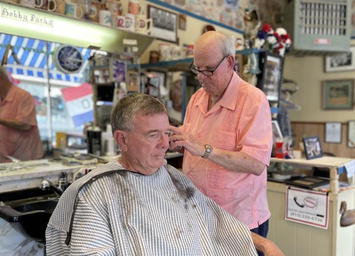 Bob Parks cuts hair