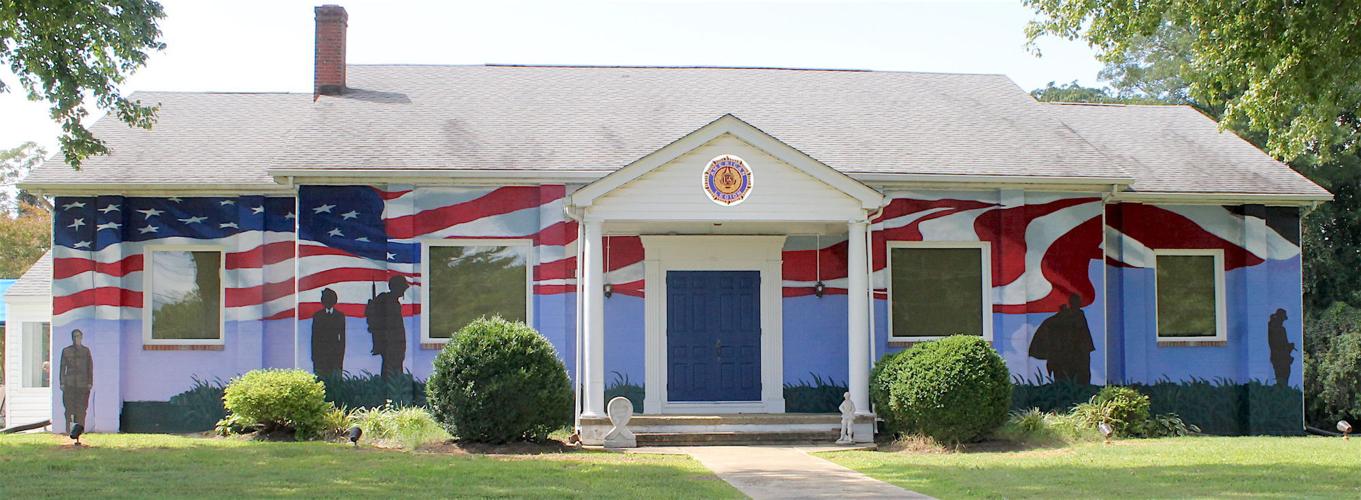 Legion Post 18 sports patriotic mural Spotlight
