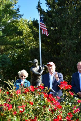 Photo Gallery: Peter Franchot visits Jimmie Foxx statue