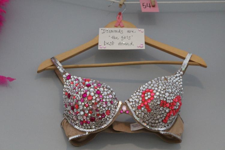 Breast Cancer Concept, Female Brassiere With Heart Icon Over