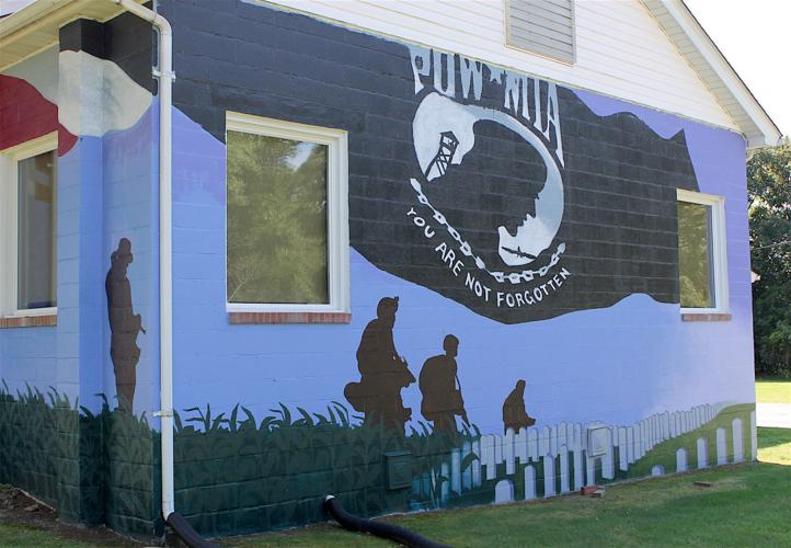 Legion Post 18 sports patriotic mural Spotlight