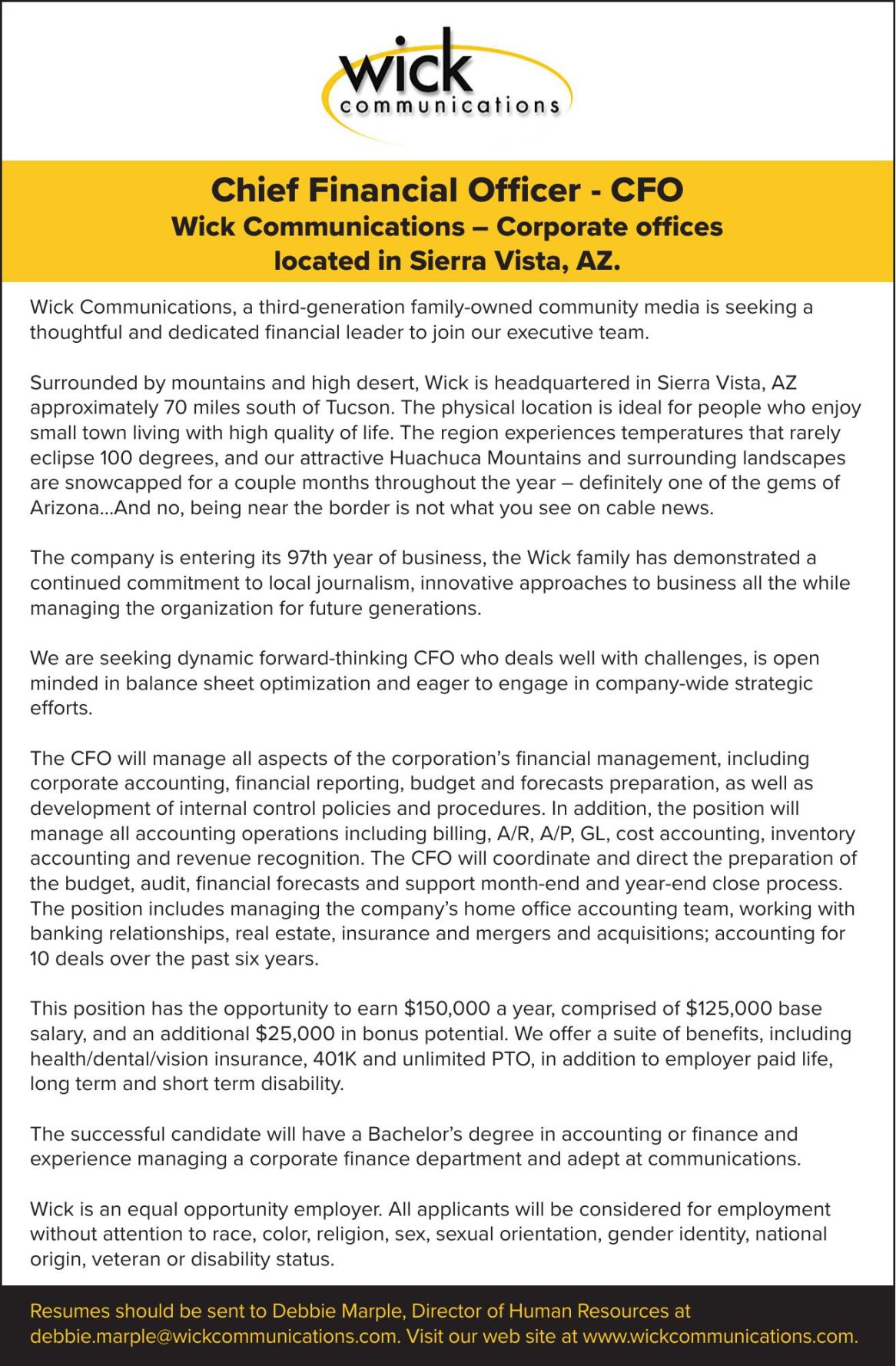 Chief Financial Officer - CFO | Employment | myheraldreview.com