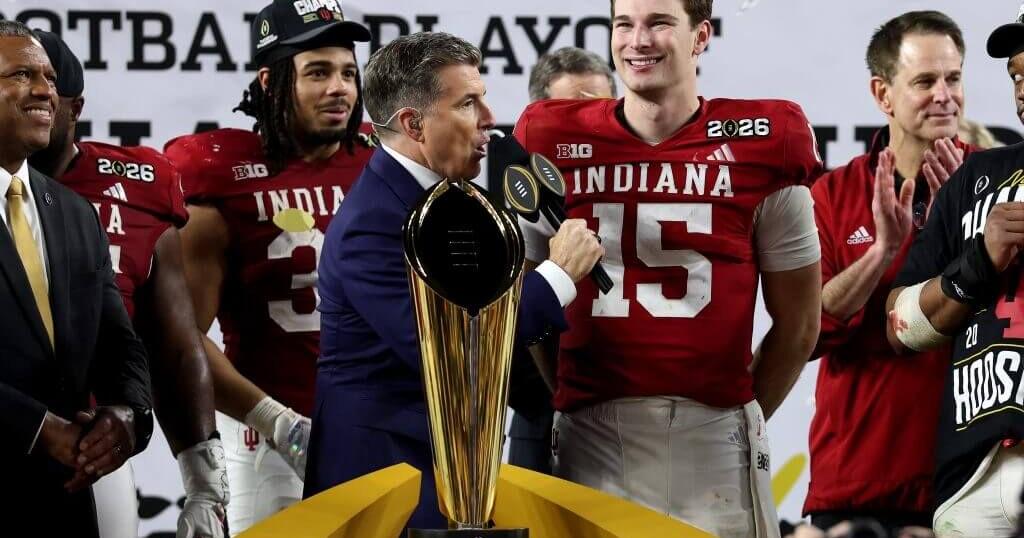 Indiana’s national title sets off bedlam as once unthinkable football feat becomes reality