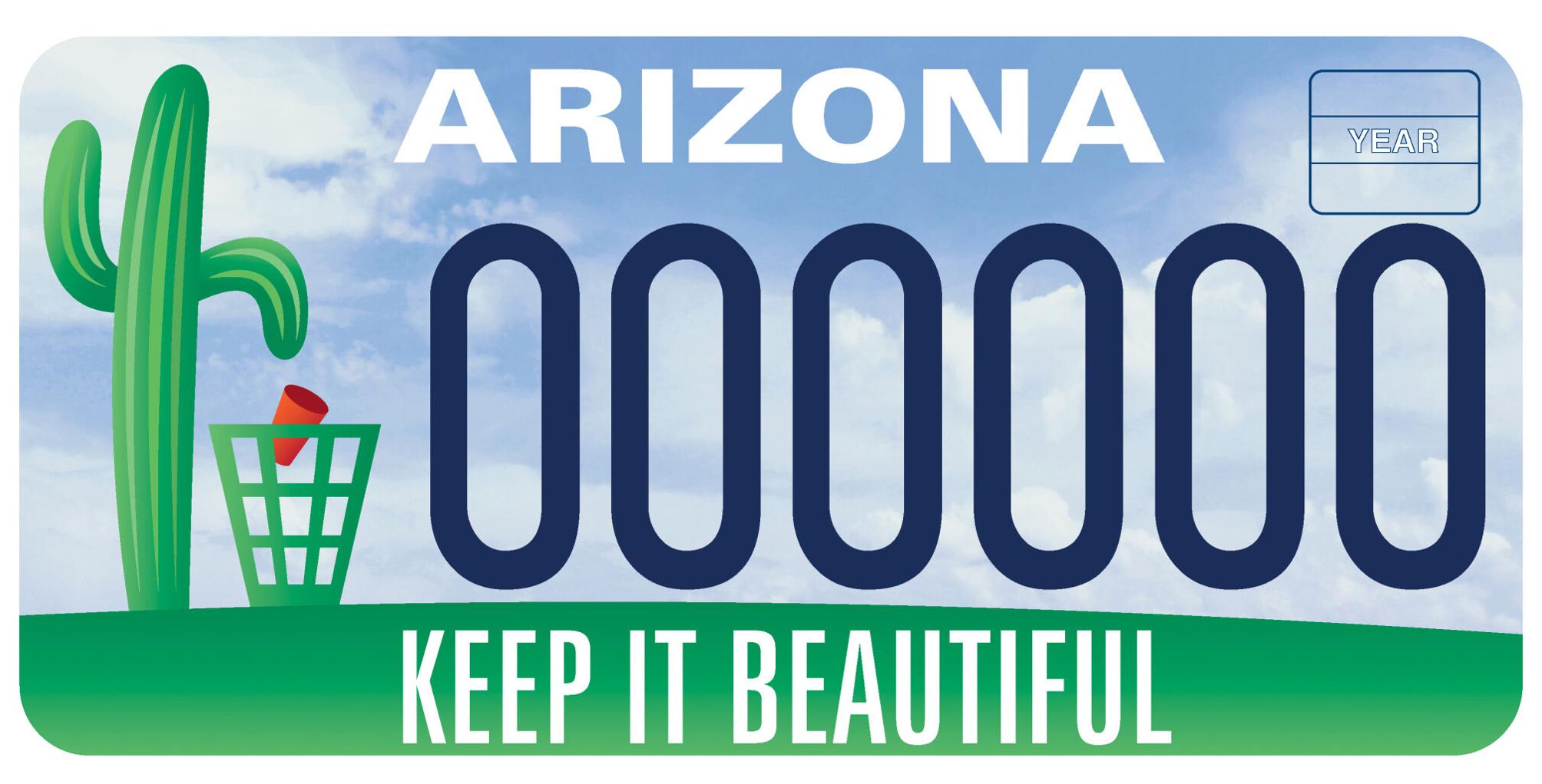 Redesigned Keep Arizona Beautiful license plate now available State