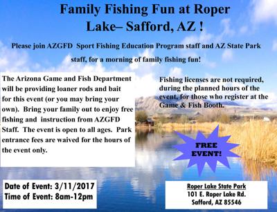 Free family fishing fun at Roper Lake in Safford, Willcox Range News