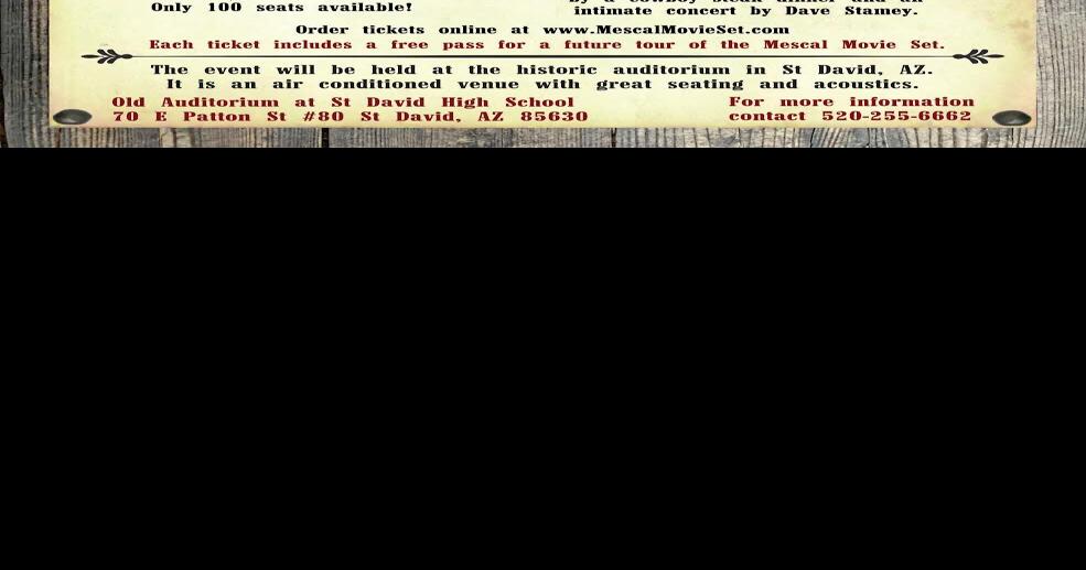 Dave Stamey concert to support Mescal Movie Set Living