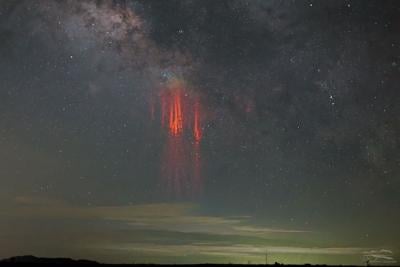 Hereford photographer captures rare sprite beneath Milky Way