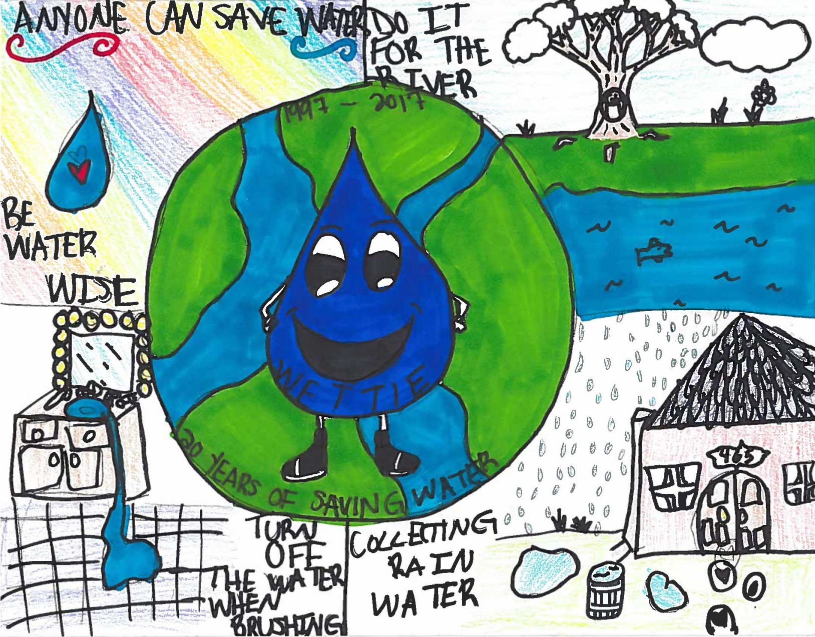 clean river poster drawing | clean beach drawing | save environment ave  nature drawing - YouTube