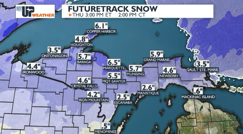 Snow, sleet, freezing rain, and even rain for the U.P. on Thursday ...