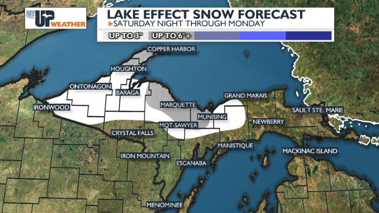 Colder air this weekend brings lake effect snow to the U.P. | Weather ...