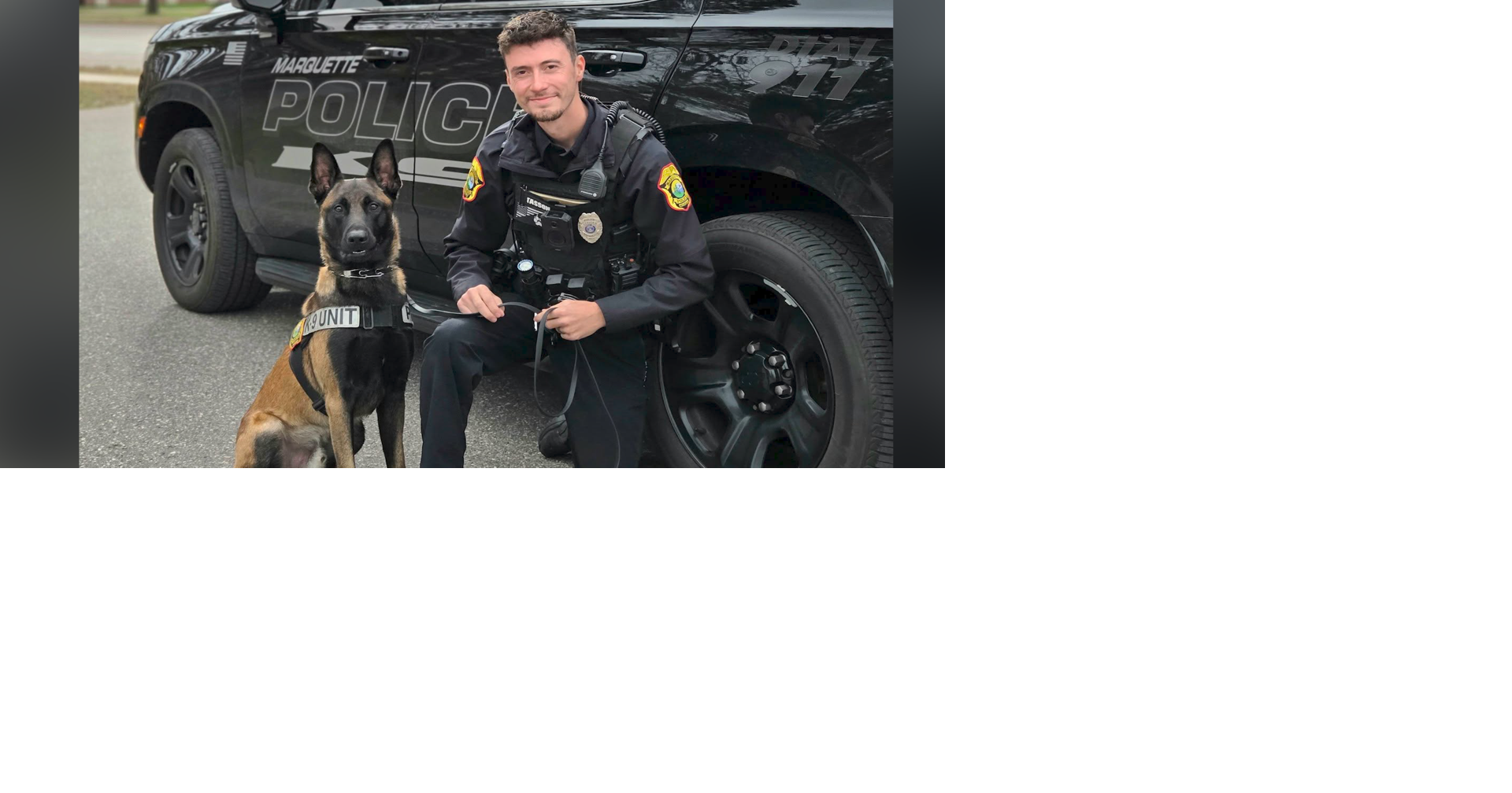 K9 Kodak reporting for duty with Marquette Police Department