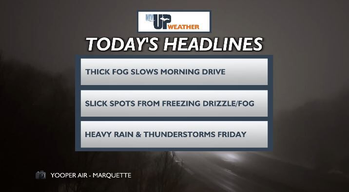 Thick fog & freezing drizzle impact morning drives - take it slow ...
