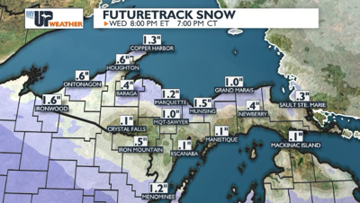 Snow showers and gusty winds tonight and Wednesday | Weather | myupnow.com