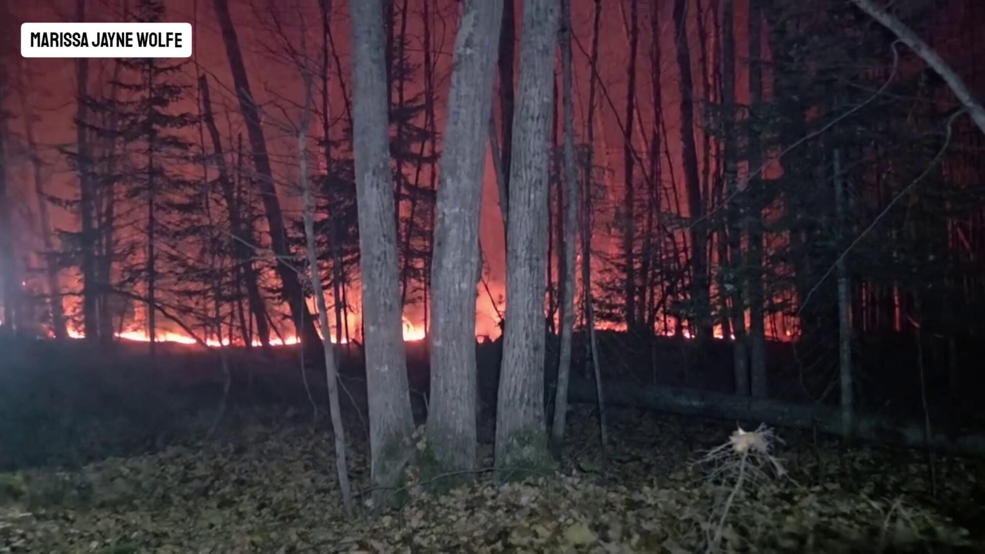 Firefighters establish lines around 3- to 5-acre woods fire near ...