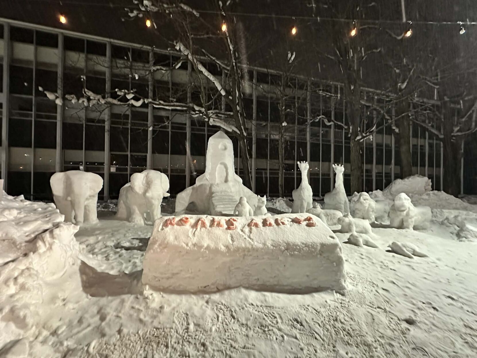 MTU students pull all-nighter creating Winter Carnival snow
