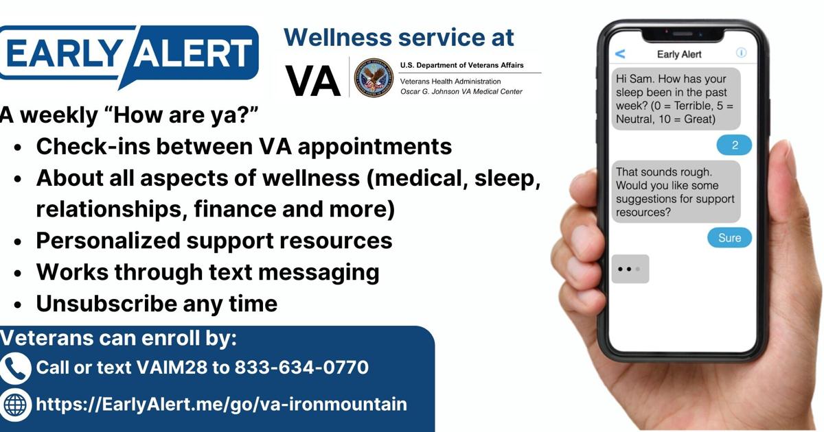 Va Text Messages Examples Oscar G. Johnson VA Medical Center offers free, confidential text check ...