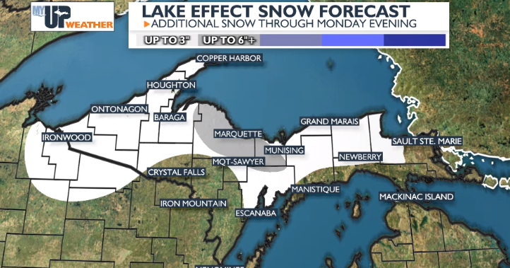 More lake effect snow tonight and Monday morning | Weather | myupnow.com