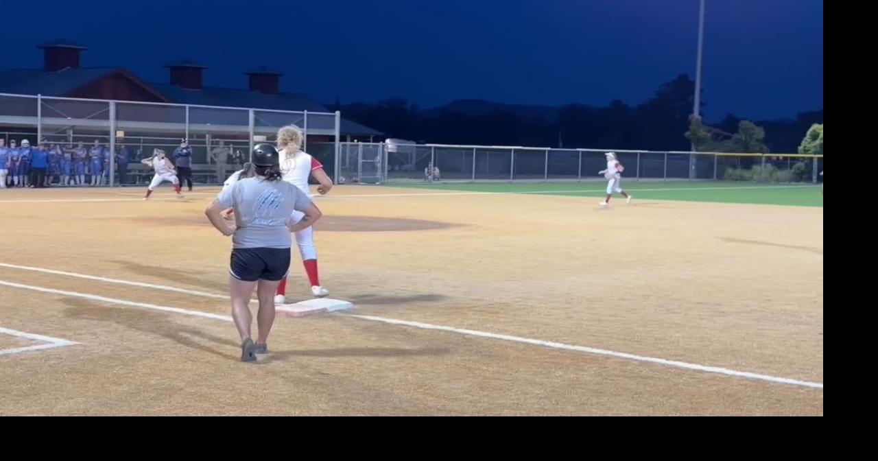 Analy's Sophia Pellini is safe at second base before scoring in the seventh and St. Helena's Leyla Blanton grounds out Dave Mosher/St. Helena Star Correspondent May 20, 2026 May 20, 2026