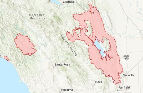 No Cal Fire Map Cal Fire reports no overnight growth in Hennessey Fire | Local 