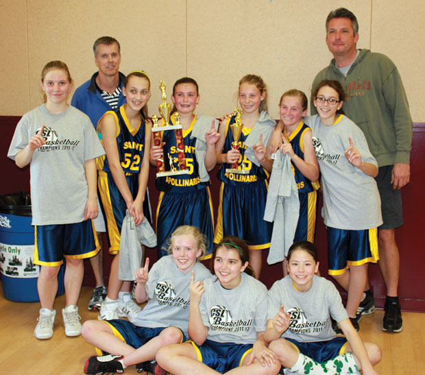 SixthGrade Girls Basketball St. Apollinaris caps championship season