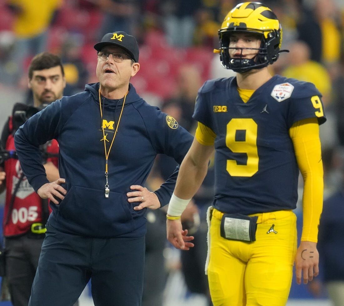 Michigan football donning all-blue uniforms against Washington