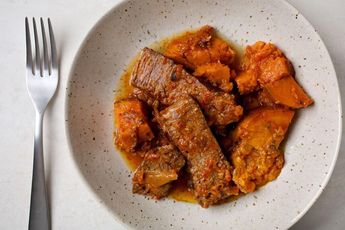 Pot Roast With Kimchi + Sweet Potatoes.