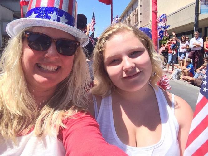 Rachael Clark and her niece Emma Brooks at the 2015 July Fourth parade in Napa