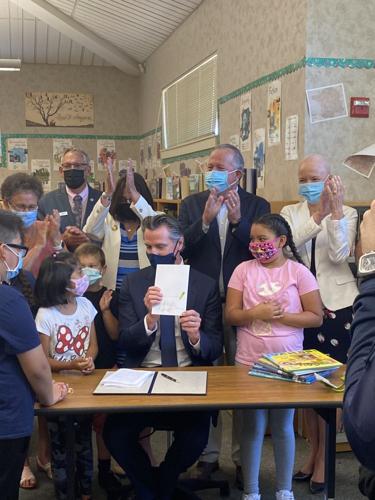 Gov. Gavin Newsom signs education funding bill at Napa school
