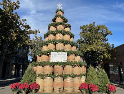 Wine barrel Christmas tree