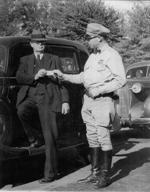 Charles E. Trower with local Highway Patrolman, 1935.