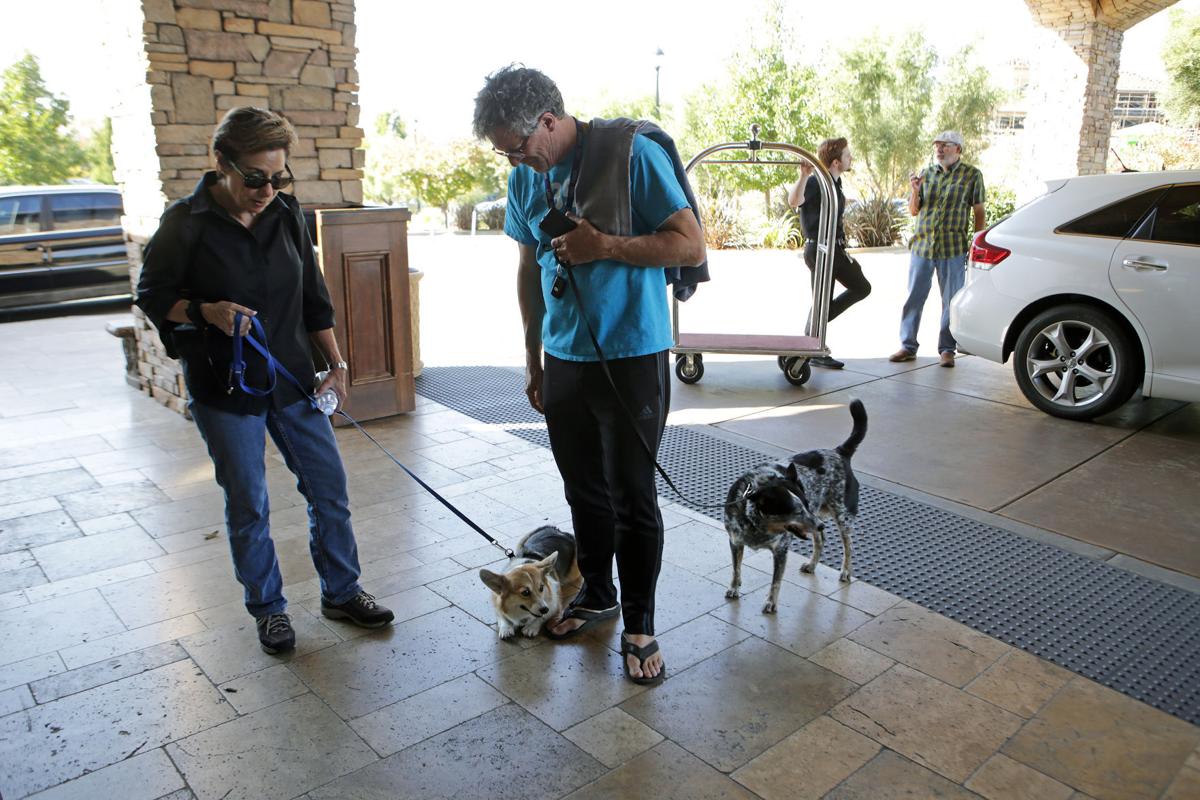Fire evacuees at the Meritage hotel