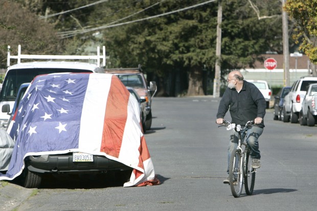 american flag car