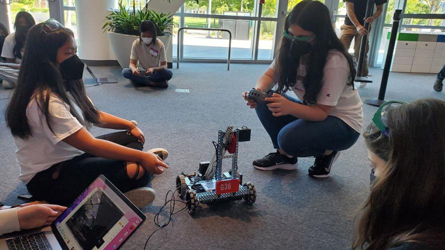 Members of the The Justin-Siena High School robotics team