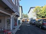 The space between townhomes at Register Square in downtown Napa.