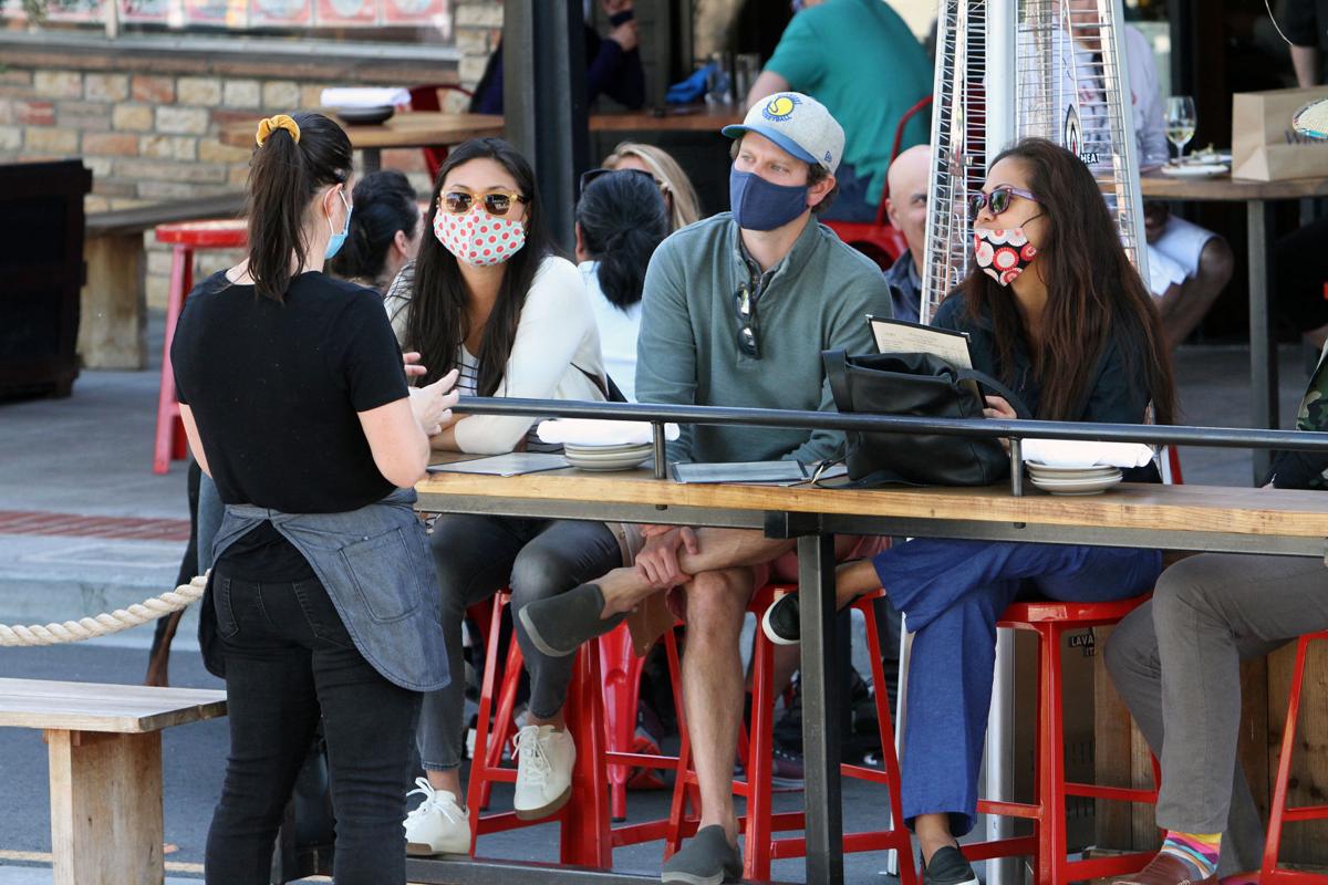 Mask wearing in downtown Napa