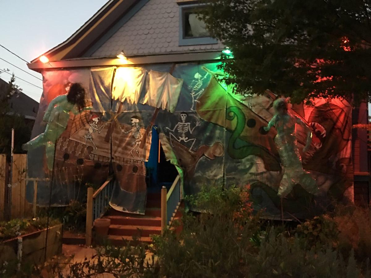 Photos Haunted pirate ship Halloween display in Napa