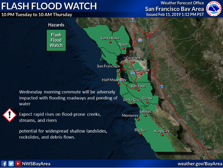 Flash Flood Watch Called For Napa County As Storm Approaches