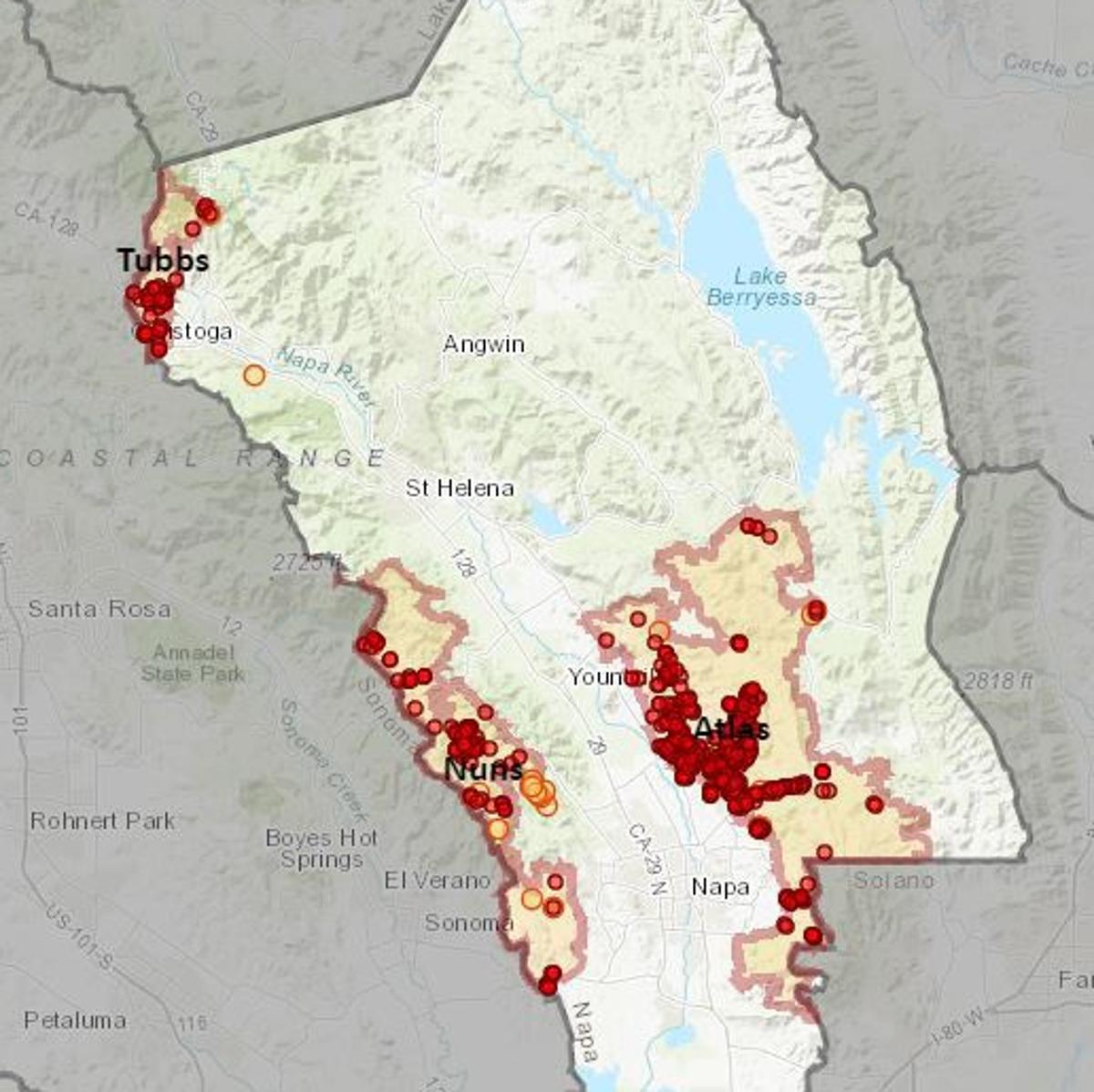 Napa County releases interactive map of destroyed and damaged