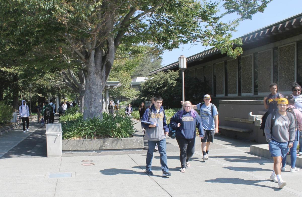 Students on Napa Valley College campus