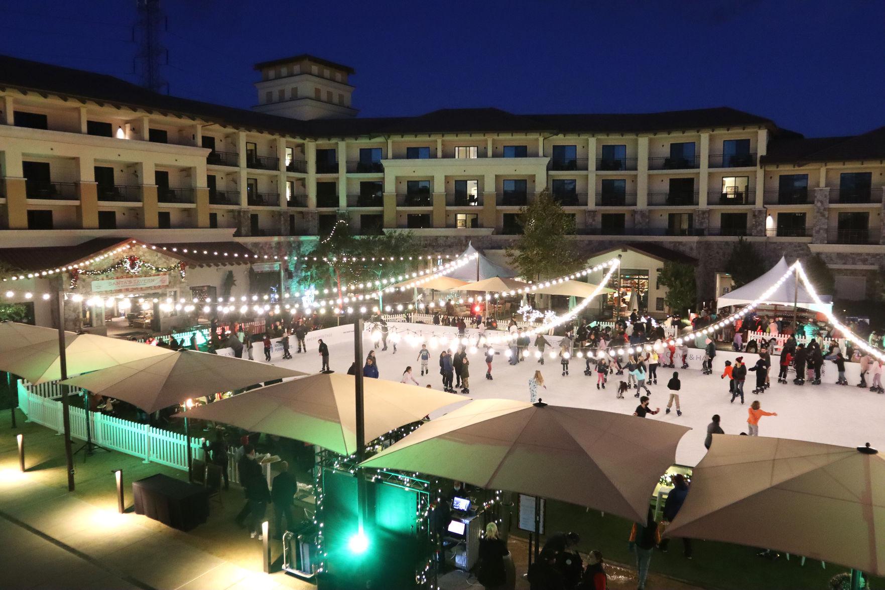 Ice skating at the Meritage resort, Napa
