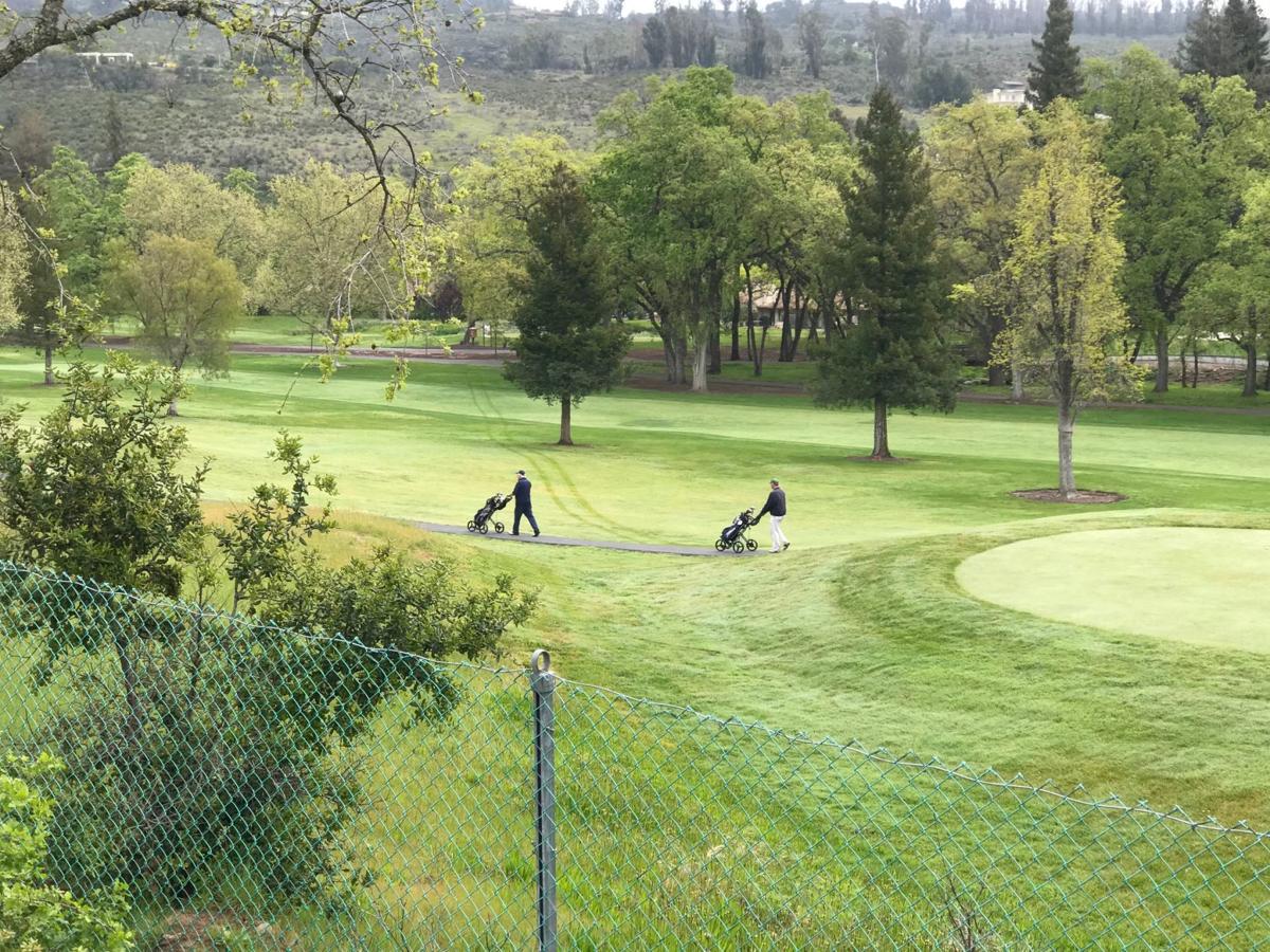 A group of golfers seen Wednesday morning at Silverado Resort.