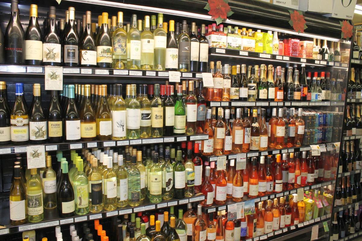 Locally produced wines on display Sunshine Markets