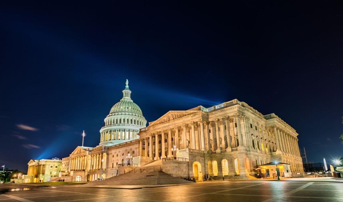 U.S. Capitol at night